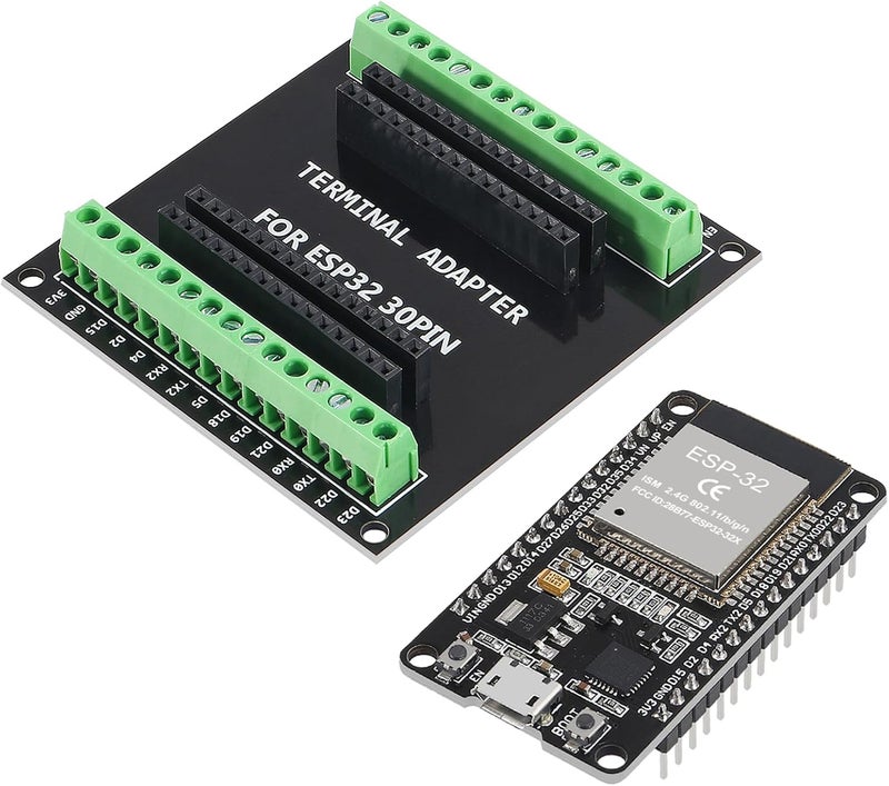DORHEA 3 مجموعات ESP-WROOM-32 ESP32 ESP-32S لوحة تطوير 30 دبوس واجهة Micro USB WiFi ESP-WROOM-32 مع لوحة تفكيك ESP32 درع محول طرفي لـ ESP32 30 دبوس - Image 5